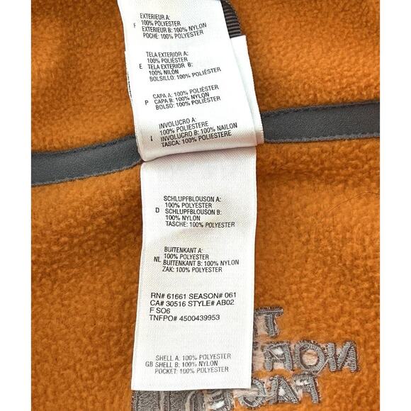 The North Face Womens Size M Fleece Jacket Orange & Gray Full Zip Midlayer - Picture 8 of 8
